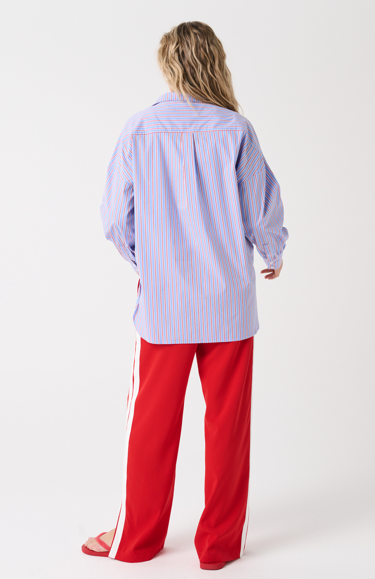 Cartel & Willow - Darby Shirt Cornflower Multi Stripe
