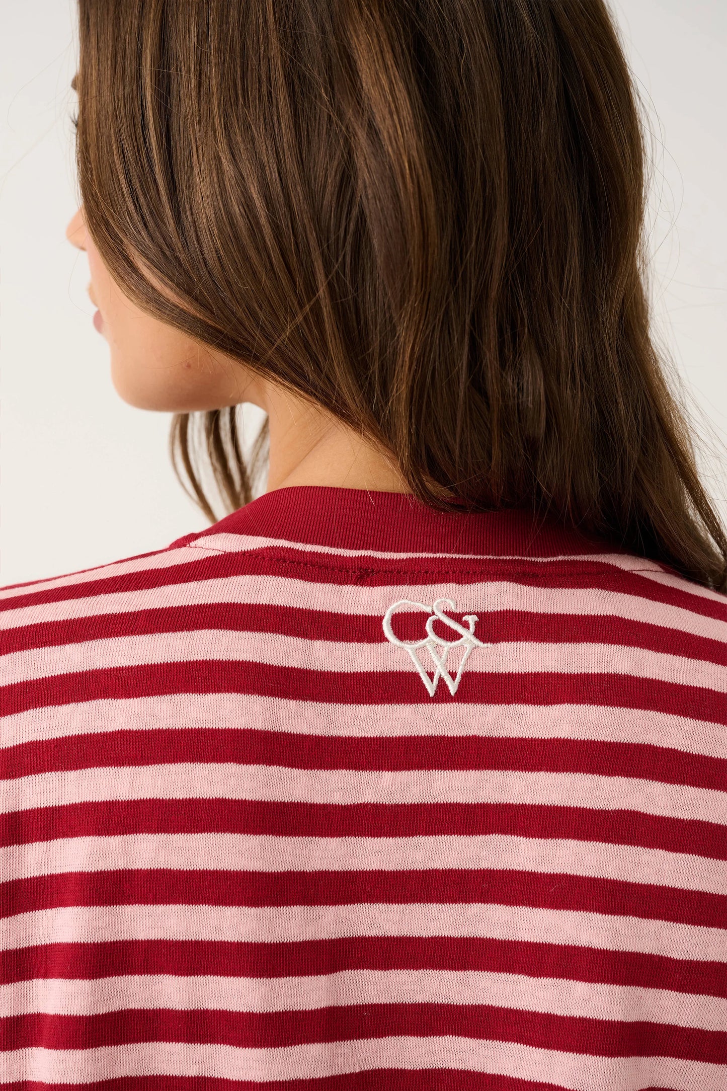 Cartel & Willow - Harley Long Seve - Plum Stripe