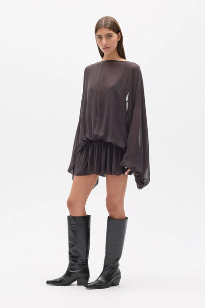 The Bayse - Evariel Mini Dress Truffle