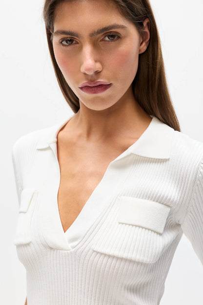 Bayse - Miranda Knit Polo White