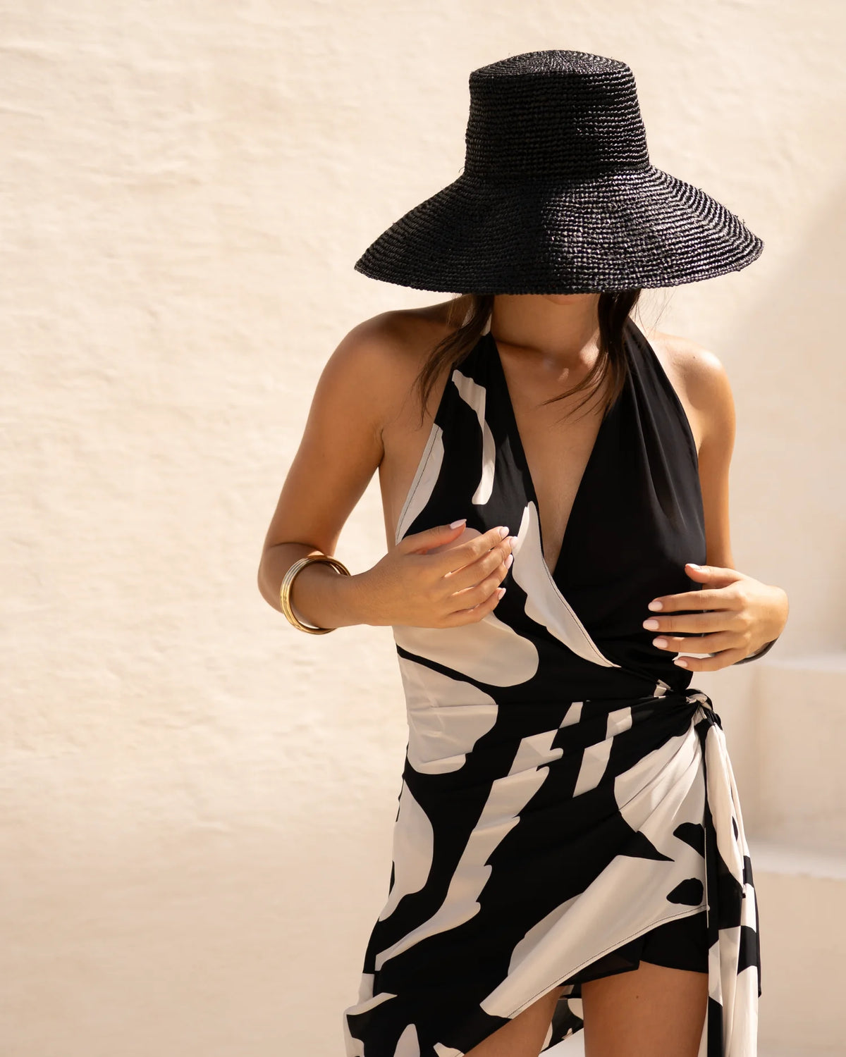 Ochre Lane - Raffia Bucket Hat Noir
