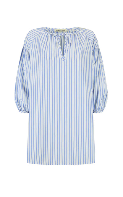 Araminta James - AJ Stripe Dress Sky Blue