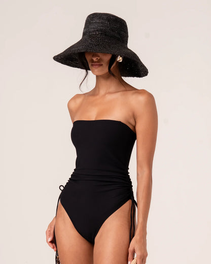 Ochre Lane - Raffia Bucket Hat Noir