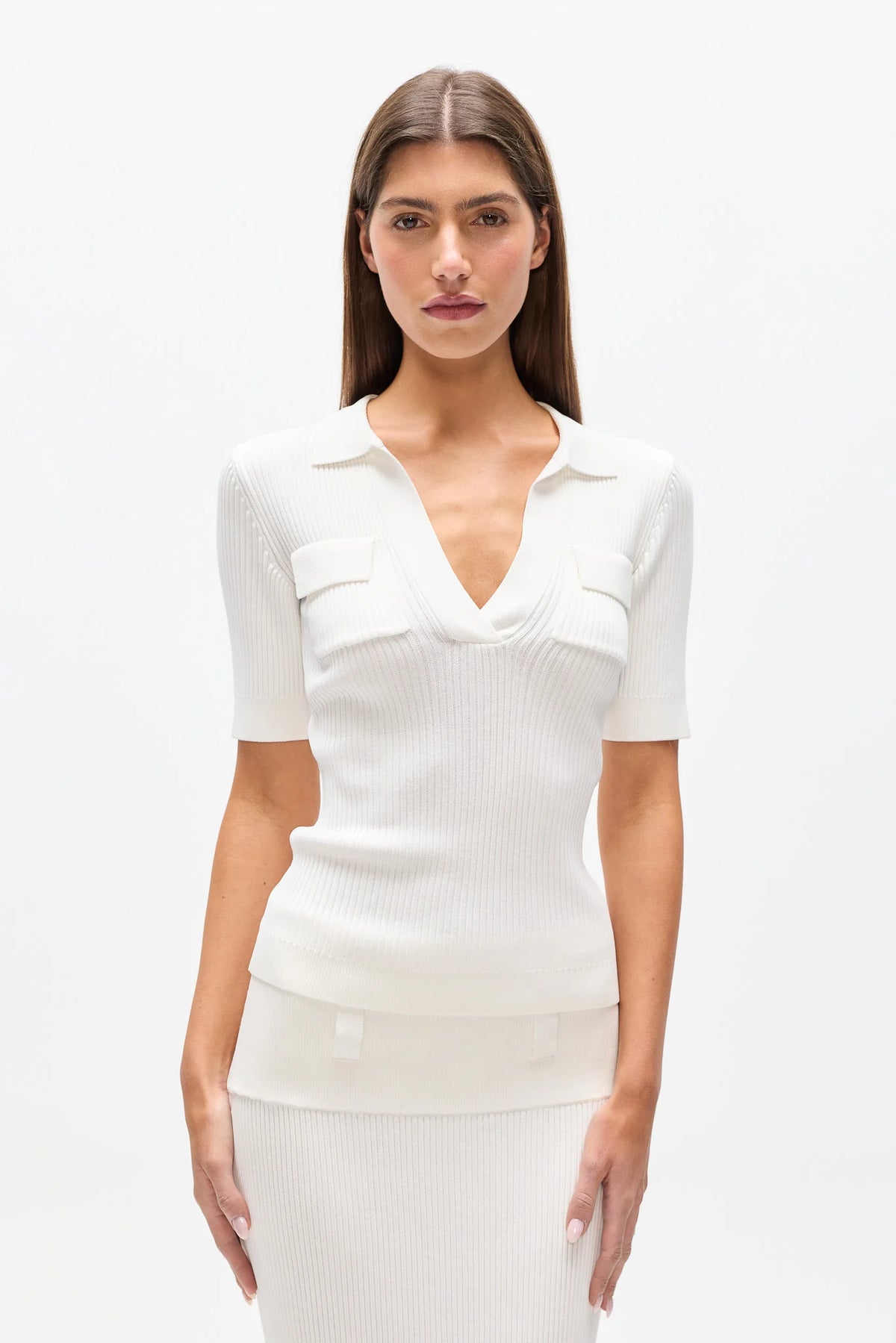 Bayse - Miranda Knit Polo White