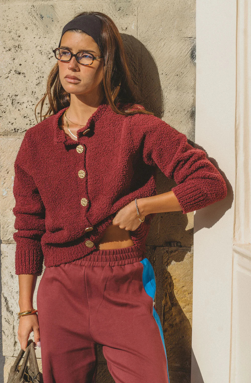 Araminta James - Sherpa Cardigan - Chocolate Truffle