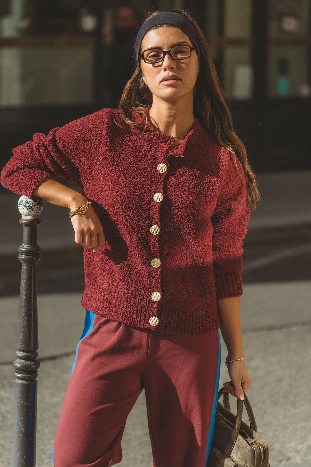 Araminta James - Sherpa Cardigan - Chocolate Truffle