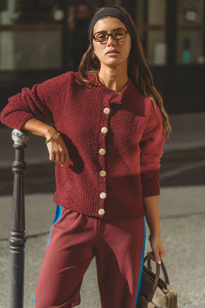 Araminta James - Sherpa Cardigan - Chocolate Truffle