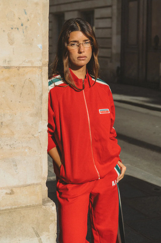 Araminta James - Retro Knit Zip Thru Jacket Tango