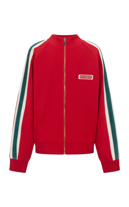 Araminta James - Retro Knit Zip Thru Jacket Tango