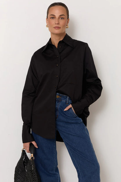 Adorne - Raya Poplin Shirt Black