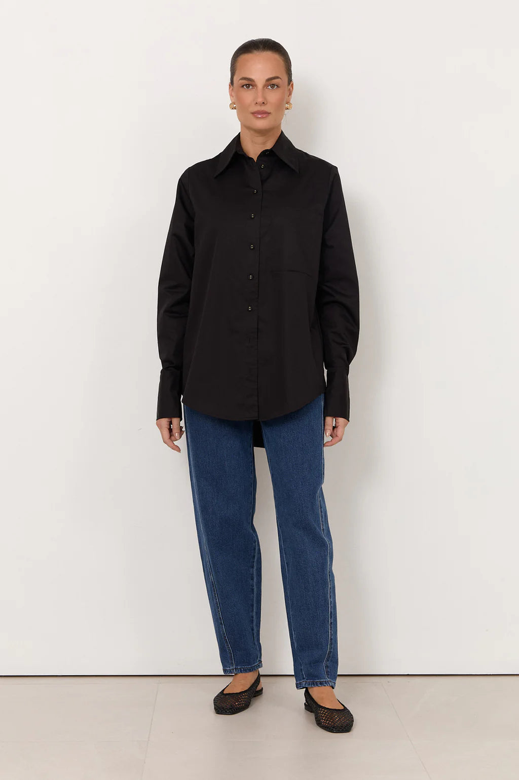 Adorne - Raya Poplin Shirt Black