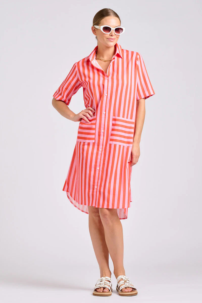 Shirty - Caitlin Shirt dress - pink papaya