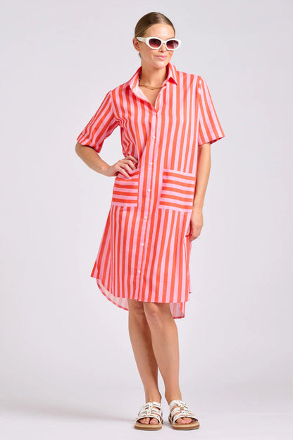 Shirty - Caitlin Shirt dress - pink papaya