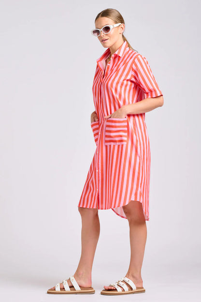 Shirty - Caitlin Shirt dress - pink papaya