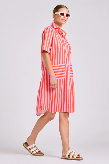 Shirty - Caitlin Shirt dress - pink papaya