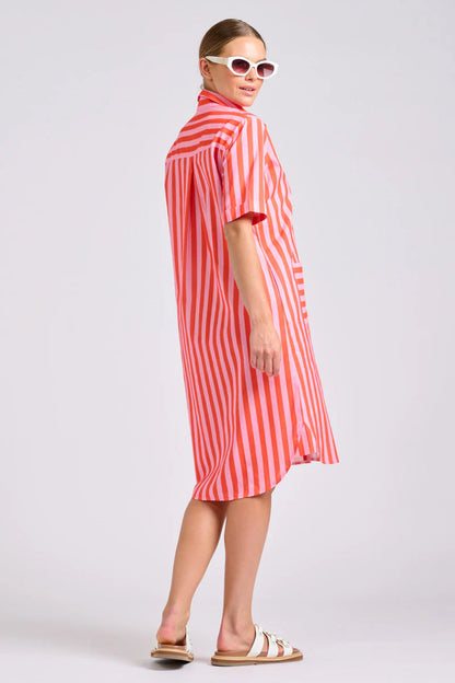 Shirty - Caitlin Shirt dress - pink papaya