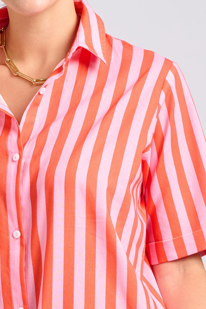Shirty - Caitlin Shirt dress - pink papaya