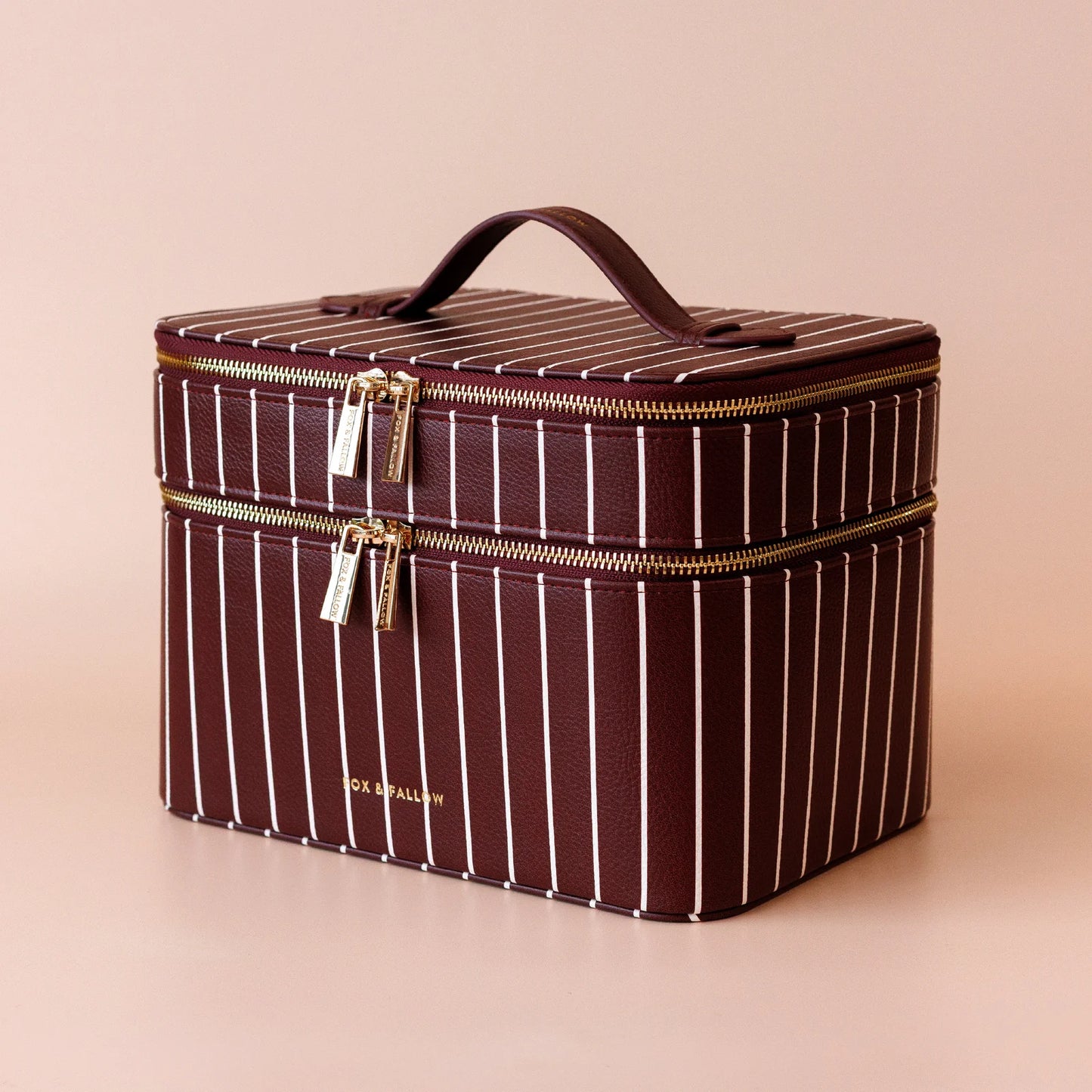 Fox & Fallow - Merlot Pinstripe Vanity Case