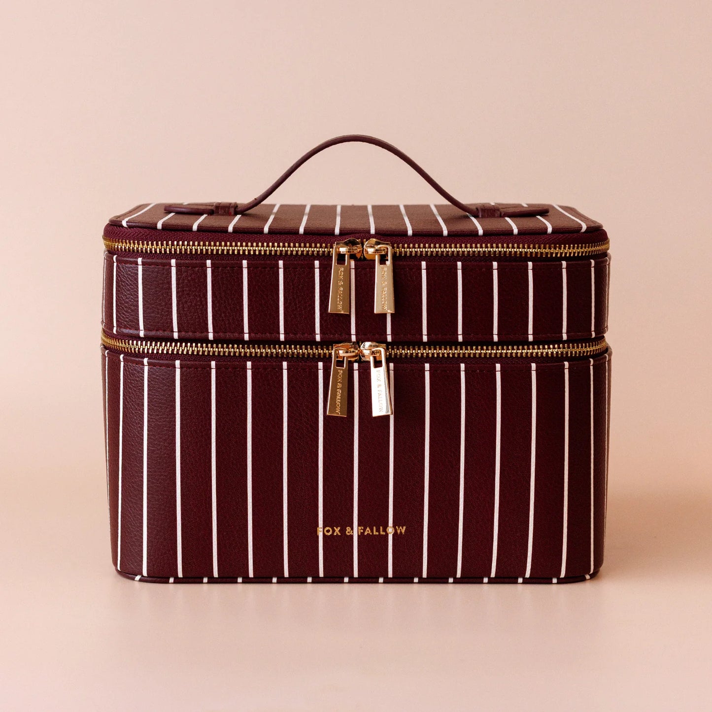Fox & Fallow - Merlot Pinstripe Vanity Case