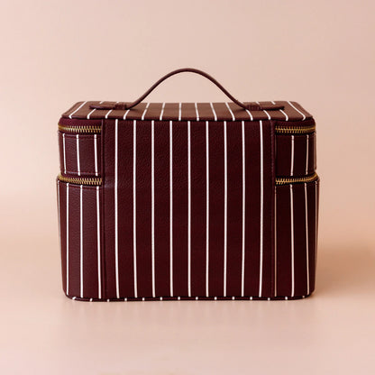 Fox & Fallow - Merlot Pinstripe Vanity Case