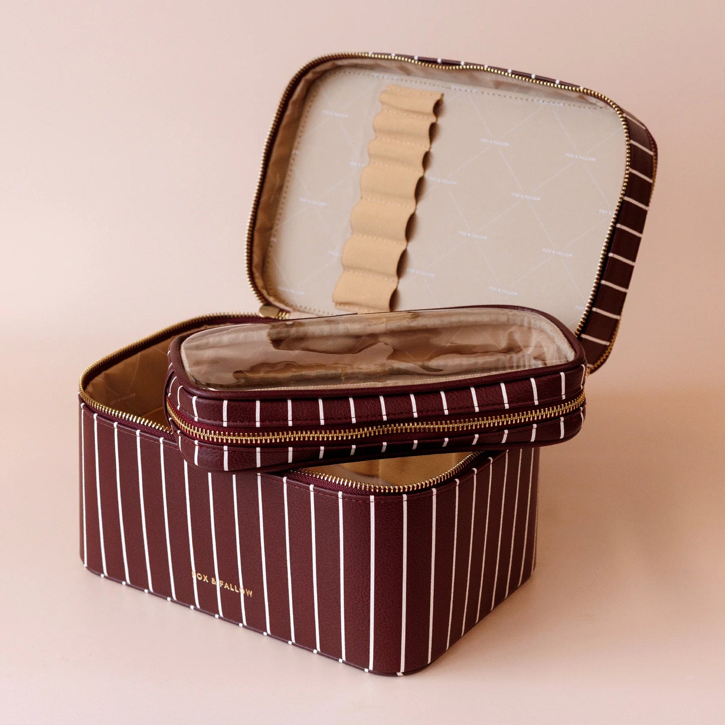 Fox & Fallow - Merlot Pinstripe Vanity Case