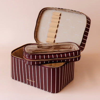 Fox & Fallow - Merlot Pinstripe Vanity Case