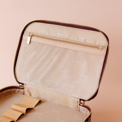 Fox & Fallow - Merlot Pinstripe Vanity Case
