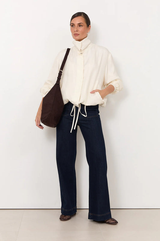 Adorne - Funnel Neck Cupro Jacket