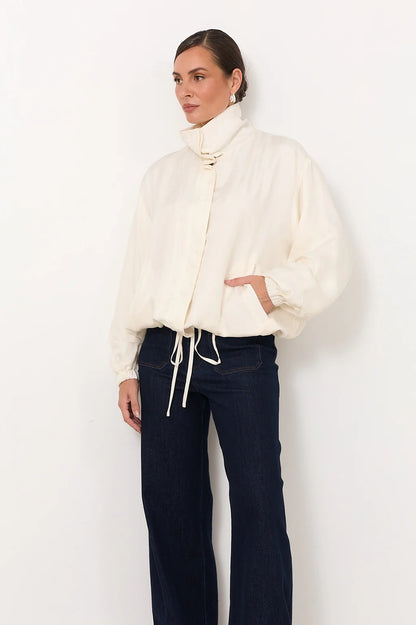 Adorne - Funnel Neck Cupro Jacket