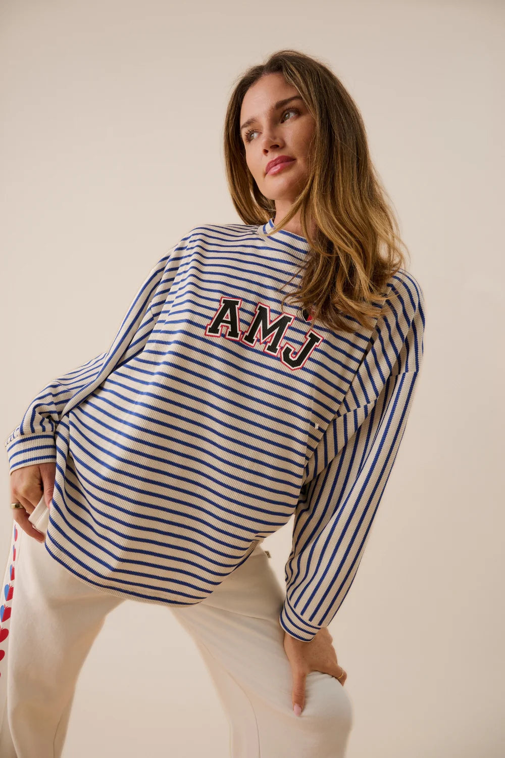Araminta James - AMJ Waffle Long Sleeve Top Dark Navy