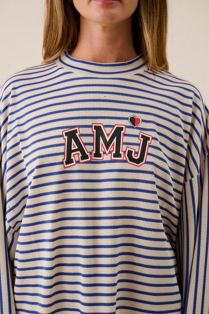 Araminta James - AMJ Waffle Long Sleeve Top Dark Navy