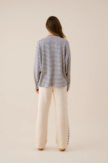 Araminta James - AMJ Waffle Long Sleeve Top Dark Navy