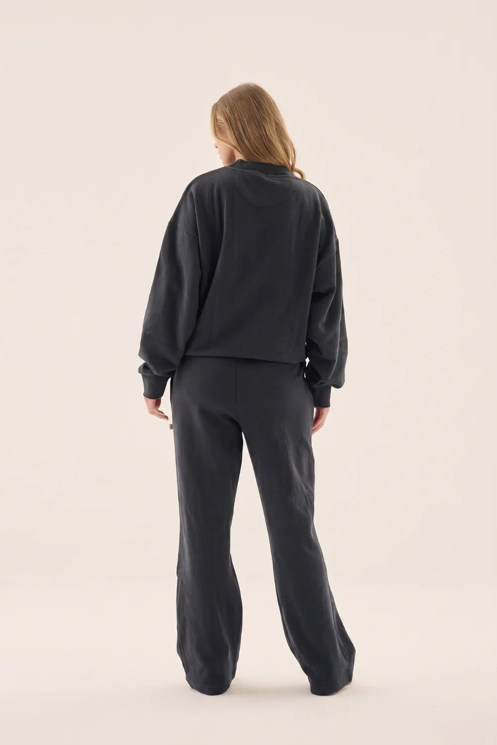 Araminta James- AJ Logo stripe track pant washed black