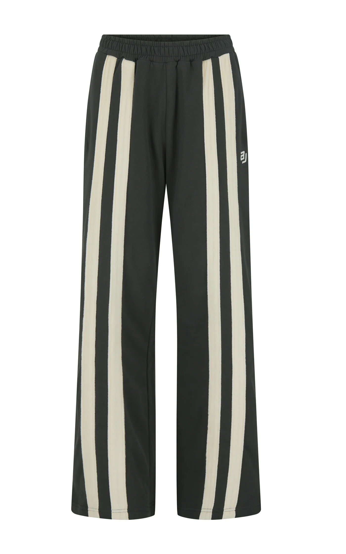 Araminta James- AJ Logo stripe track pant washed black