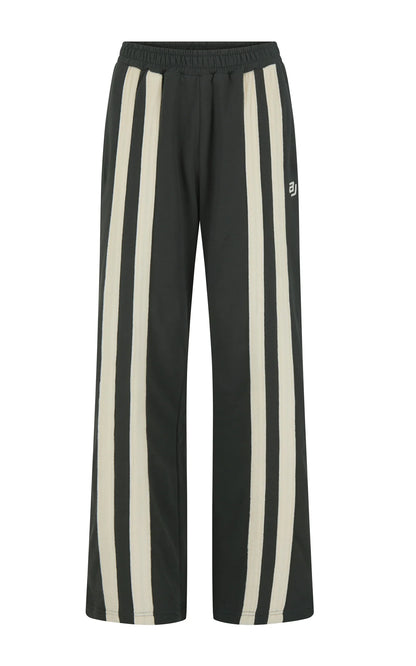 Araminta James- AJ Logo stripe track pant washed black