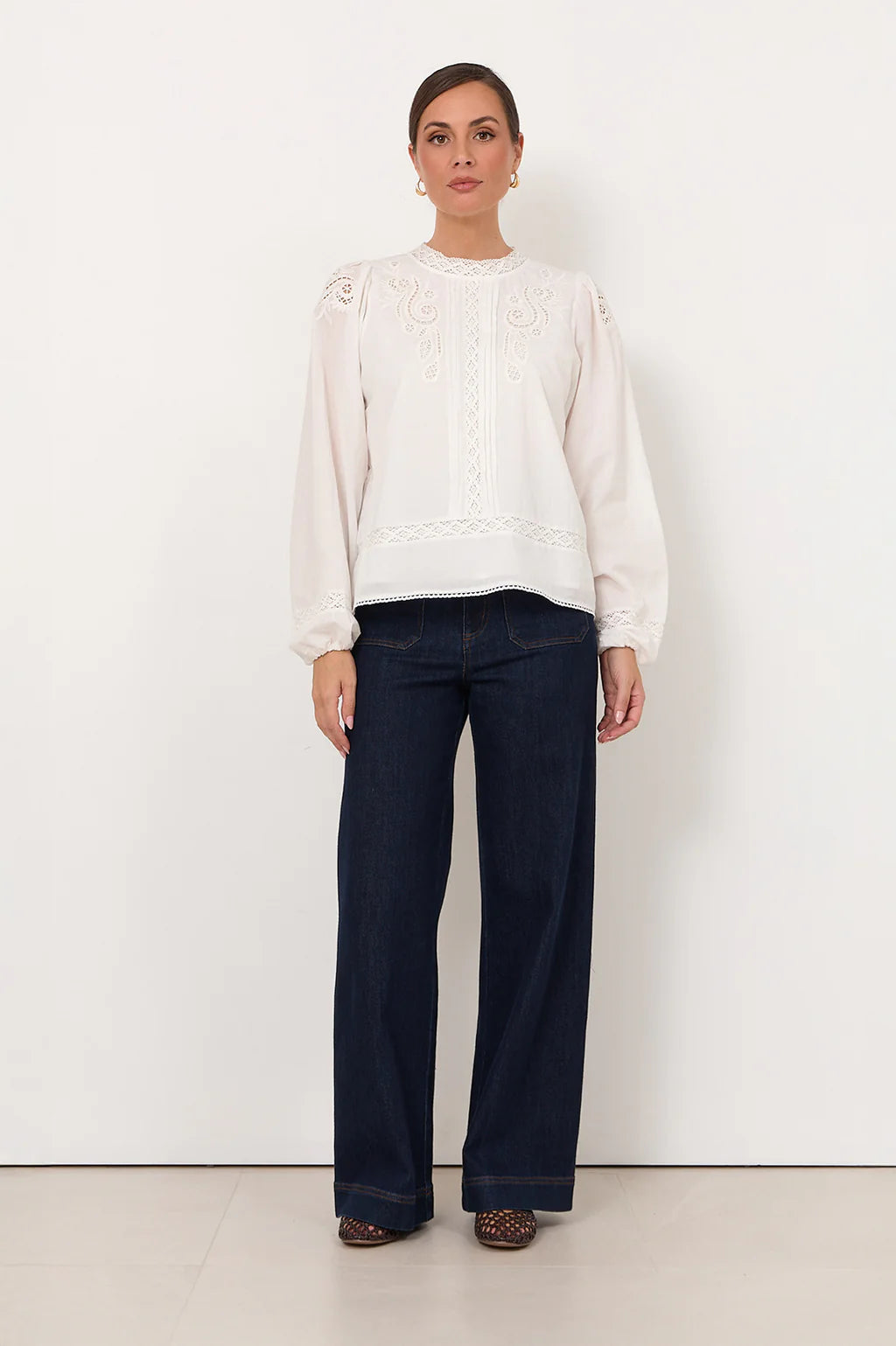 Adorne - Lou Cut Out Lace Top White