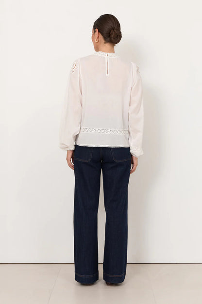 Adorne - Lou Cut Out Lace Top White