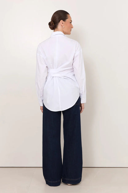 Adorne - Mina Tie Waist Poplin Shirt