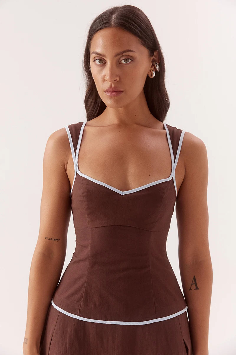 Sovere Studio - Britta Mini Dress Choc/Sky