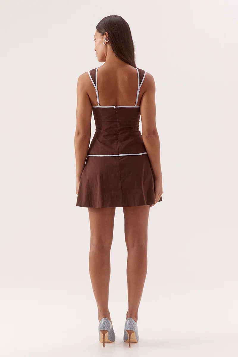 Sovere Studio - Britta Mini Dress Choc/Sky