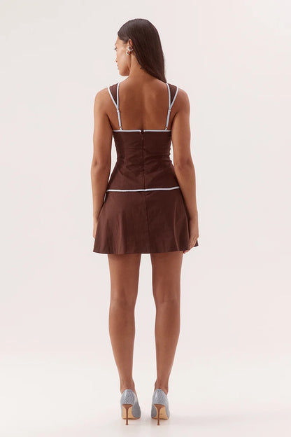 Sovere Studio - Britta Mini Dress Choc/Sky