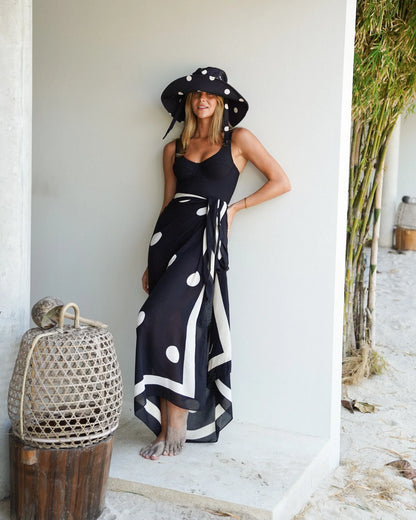 Ochre Lane - Sun Hat Noir Dot