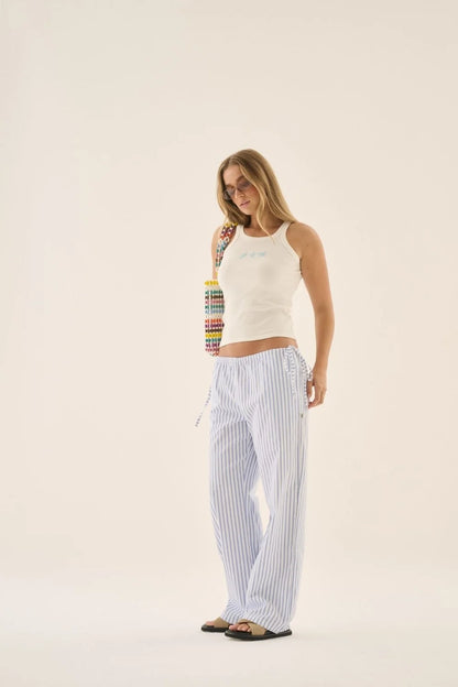 Araminta James - AJ Stripe Pant Sky Blue