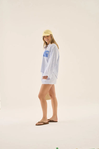 Araminta James - AJ Stripe Shirt Sky Blue