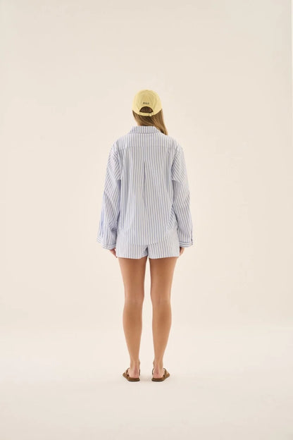 Araminta James - AJ Stripe Shirt Sky Blue