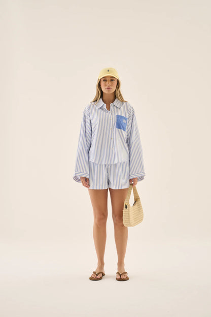 Araminta James - AJ Stripe Short Sky Blue
